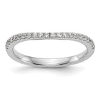 14k White Gold 1/5 carat Diamond Contoured Complete Wedding Band