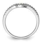 14k White Gold 1/8 carat Diamond Contoured Complete Wedding Band