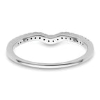 14k White Gold 1/8 carat Diamond Contoured Complete Wedding Band