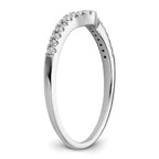 14k White Gold 1/8 carat Diamond Contoured Complete Wedding Band
