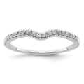 14k White Gold 1/8 carat Diamond Contoured Complete Wedding Band