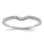 14k White Gold 1/8 carat Diamond Contoured Complete Wedding Band