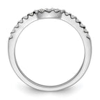 14k White Gold 1/8 carat Diamond Contoured Complete Wedding Band