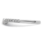 14k White Gold 1/8 carat Diamond Contoured Complete Wedding Band