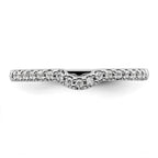 14k White Gold 1/8 carat Diamond Contoured Complete Wedding Band