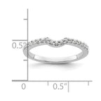 14k White Gold 1/8 carat Diamond Contoured Complete Wedding Band