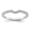14k White Gold 1/8 carat Diamond Contoured Complete Wedding Band