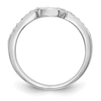 14k White Gold 1/8 carat Diamond Contoured Complete Wedding Band