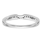 14k White Gold 1/8 carat Diamond Contoured Complete Wedding Band