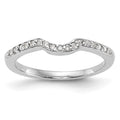 14k White Gold 1/8 carat Diamond Contoured Complete Wedding Band