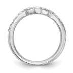 14k White Gold 1/4 carat Diamond Contoured Complete Wedding Band