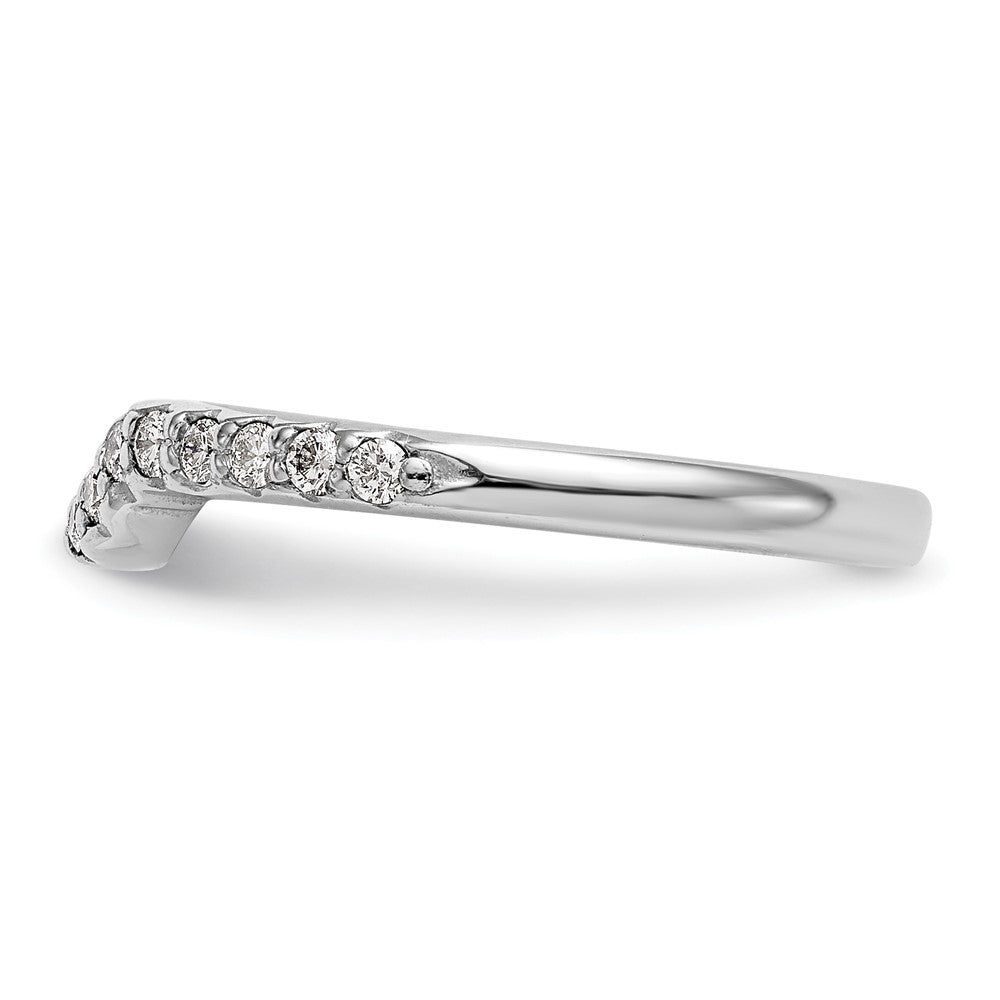14k White Gold 1/4 carat Diamond Contoured Complete Wedding Band