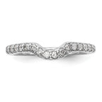 14k White Gold 1/4 carat Diamond Contoured Complete Wedding Band