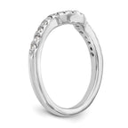 14k White Gold 1/4 carat Diamond Contoured Complete Wedding Band