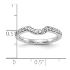 14k White Gold 1/4 carat Diamond Contoured Complete Wedding Band