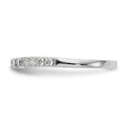 14k White Gold 1/4 carat Round/Baguette Diamond Contoured Complete Wedding Band