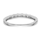 14k White Gold 1/4 carat Round/Baguette Diamond Contoured Complete Wedding Band