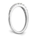 14k White Gold 1/4 carat Round/Baguette Diamond Contoured Complete Wedding Band
