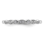 14k White Gold 1/10 carat Diamond Complete Wedding Band