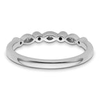 14k White Gold 1/10 carat Diamond Complete Wedding Band