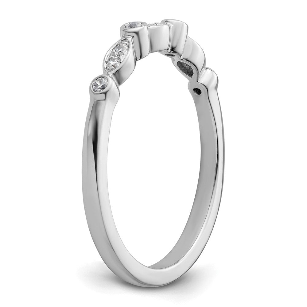 14k White Gold 1/10 carat Diamond Complete Wedding Band