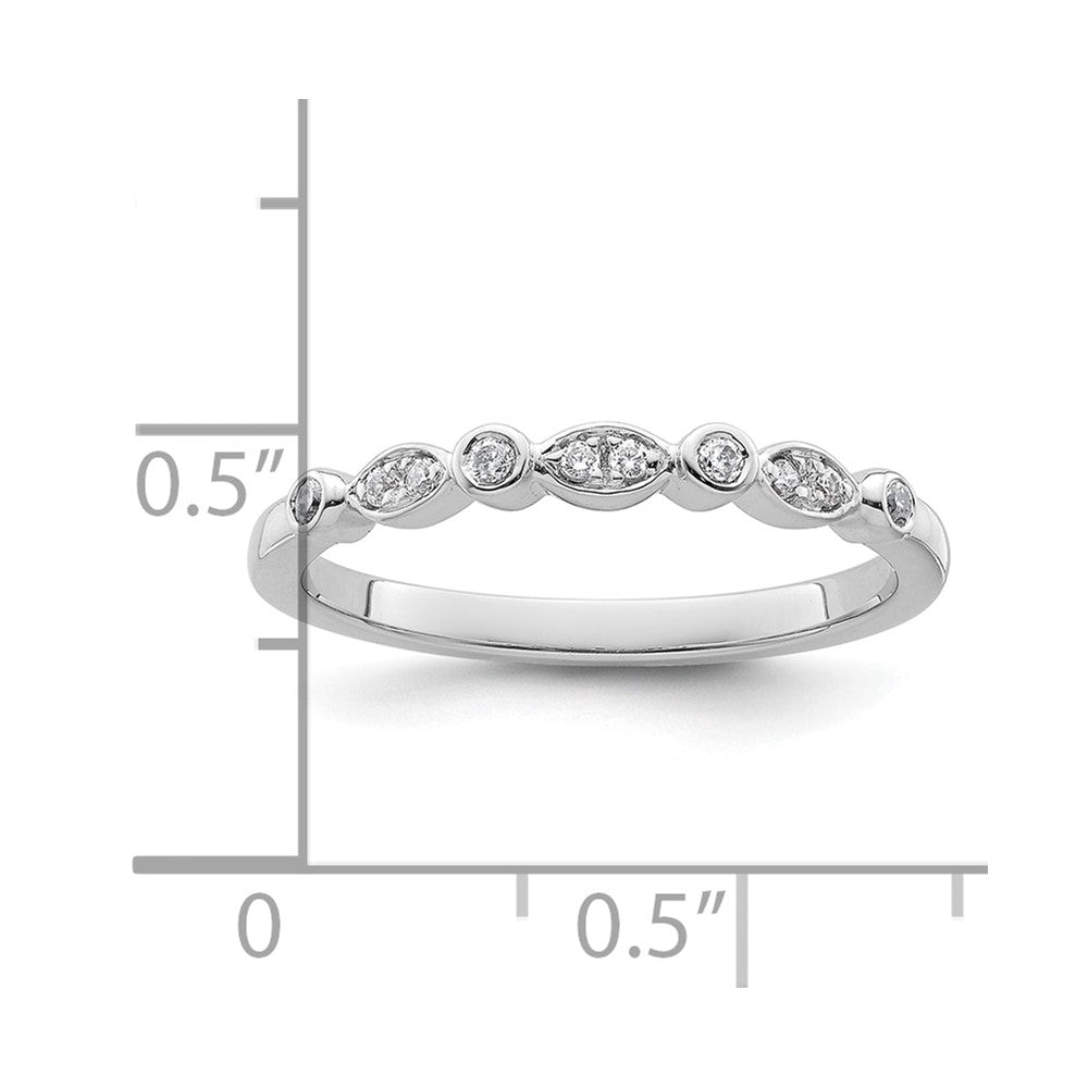 14k White Gold 1/10 carat Diamond Complete Wedding Band