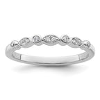 14k White Gold 1/10 carat Diamond Complete Wedding Band