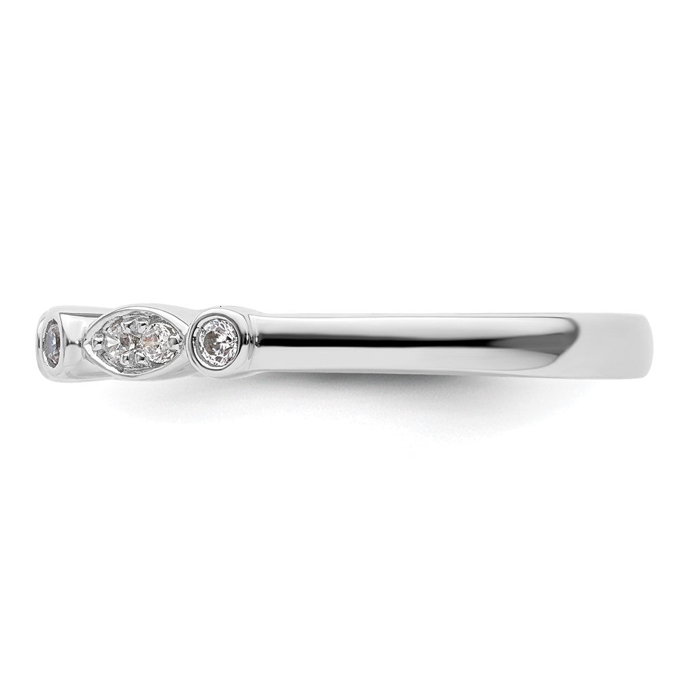 14k White Gold 1/6 carat Diamond Complete Wedding Band