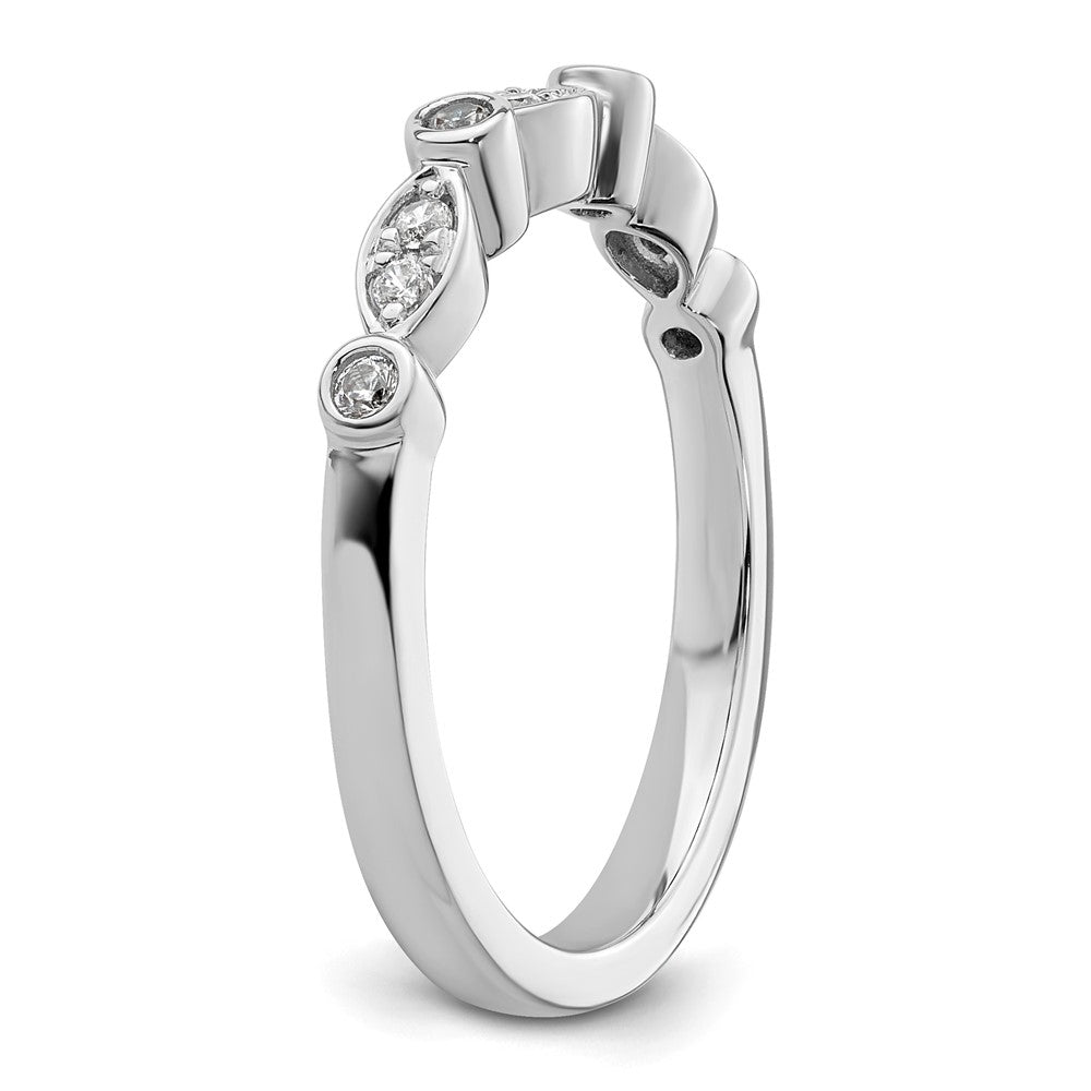 14k White Gold 1/6 carat Diamond Complete Wedding Band
