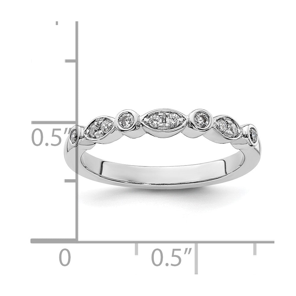 14k White Gold 1/6 carat Diamond Complete Wedding Band