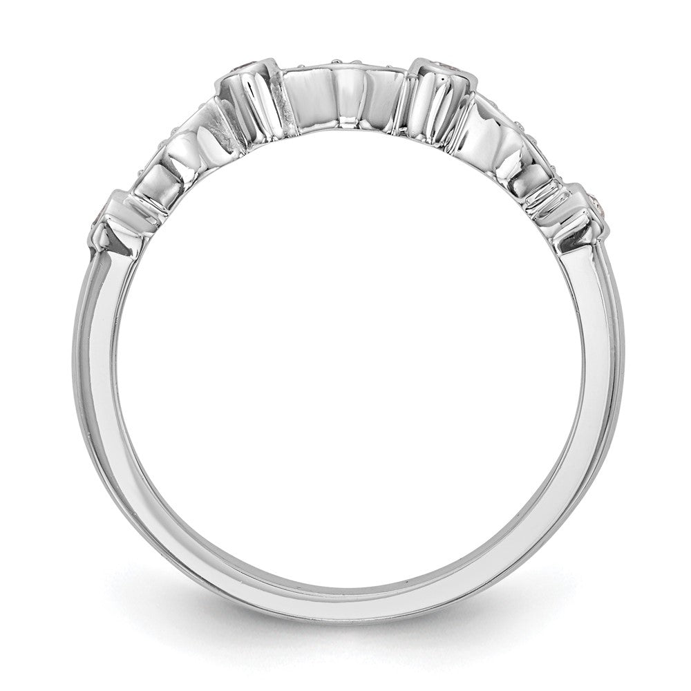 14k White Gold 1/5 carat Diamond Complete Wedding Band