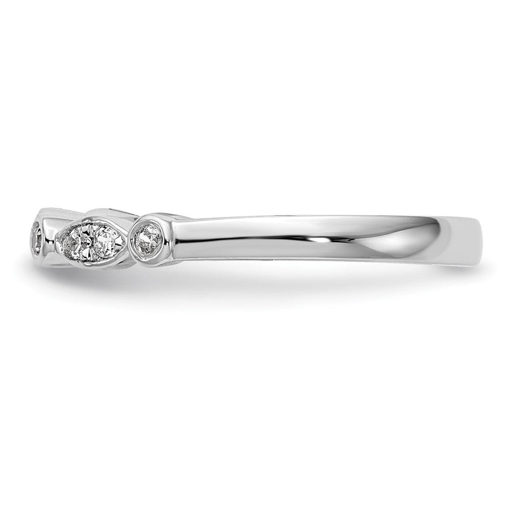 14k White Gold 1/5 carat Diamond Complete Wedding Band