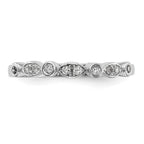 14k White Gold 1/5 carat Diamond Complete Wedding Band