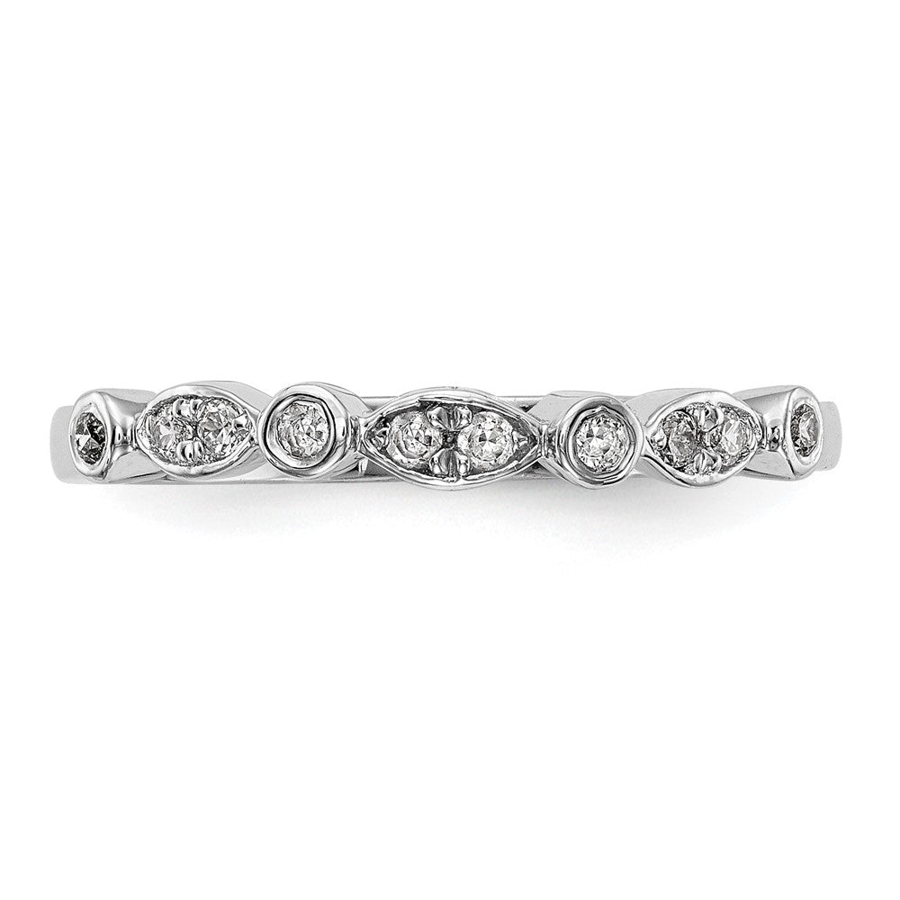 14k White Gold 1/5 carat Diamond Complete Wedding Band
