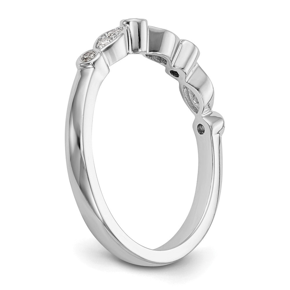 14k White Gold 1/5 carat Diamond Complete Wedding Band