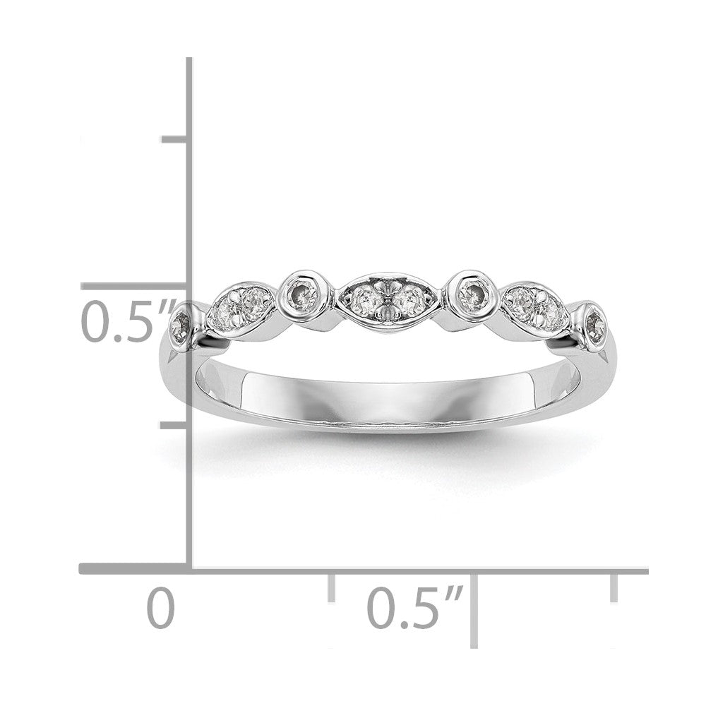 14k White Gold 1/5 carat Diamond Complete Wedding Band