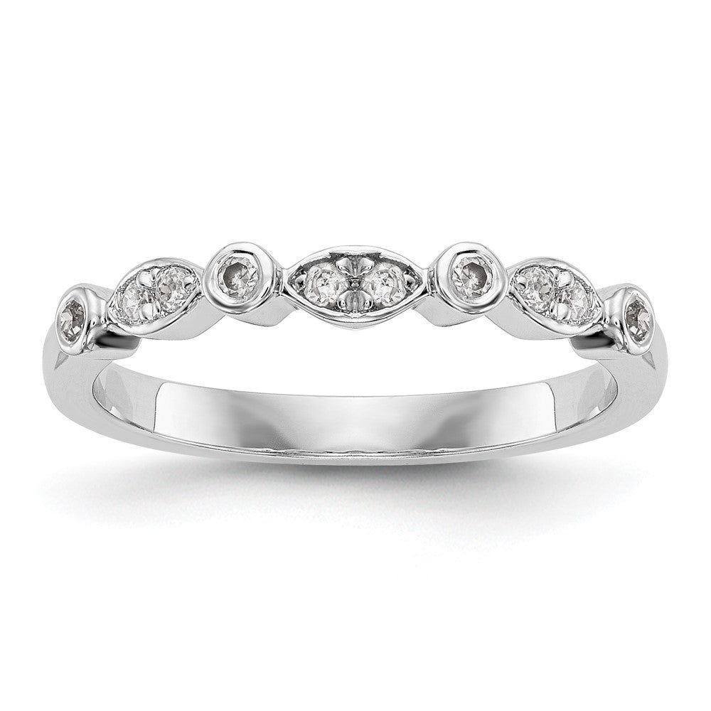 14k White Gold 1/5 carat Diamond Complete Wedding Band