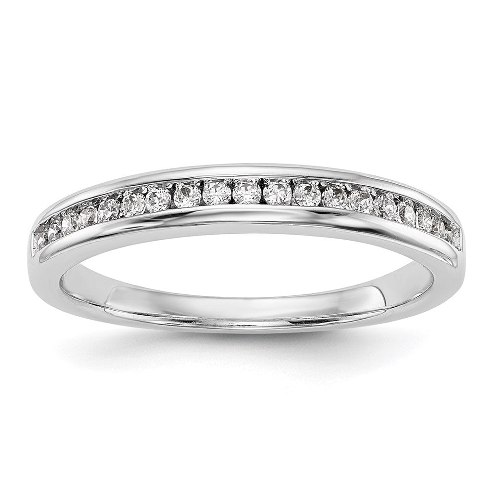 14k White Gold 1/5 carat Channel-set Diamond Complete Wedding Band