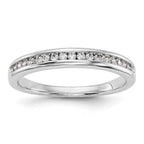 14k White Gold 1/5 carat Channel-set Diamond Complete Wedding Band