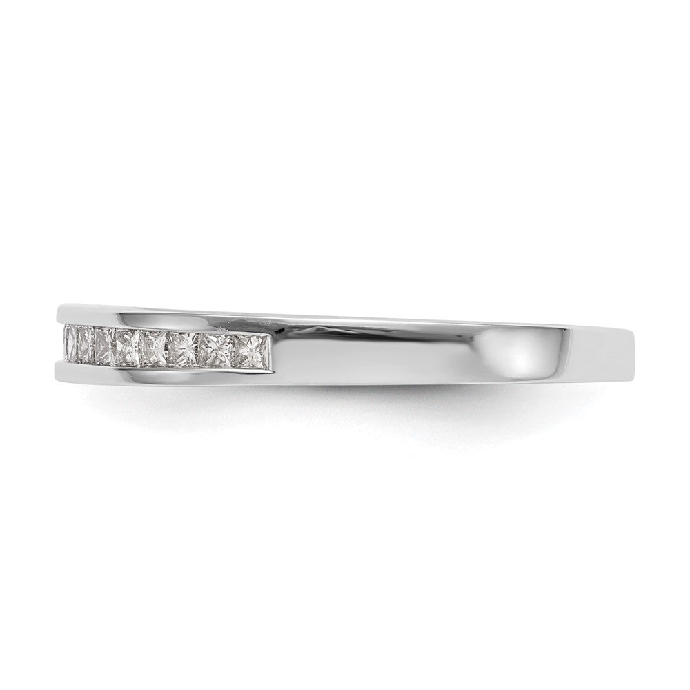 14k White Gold 1/5 carat Channel-set Princess Diamond Complete Wedding Band