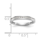 14k White Gold 1/5 carat Channel-set Princess Diamond Complete Wedding Band