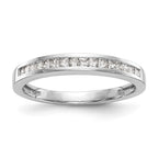 14k White Gold 1/5 carat Channel-set Princess Diamond Complete Wedding Band
