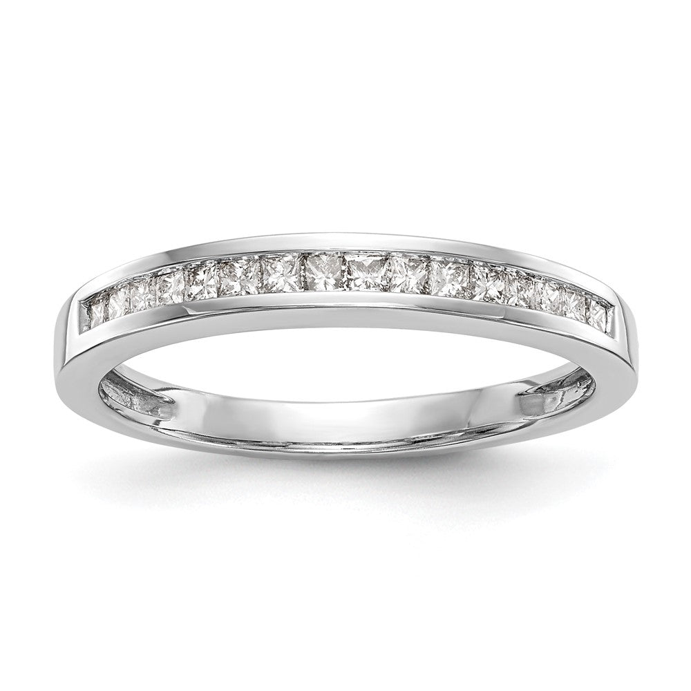14k White Gold 1/5 carat Channel-set Princess Diamond Complete Wedding Band