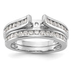 14k White Gold 1/3 carat Lab Grown Diamond VS/SI+ G+ Semi Mount Peg Set Engagement Ring
