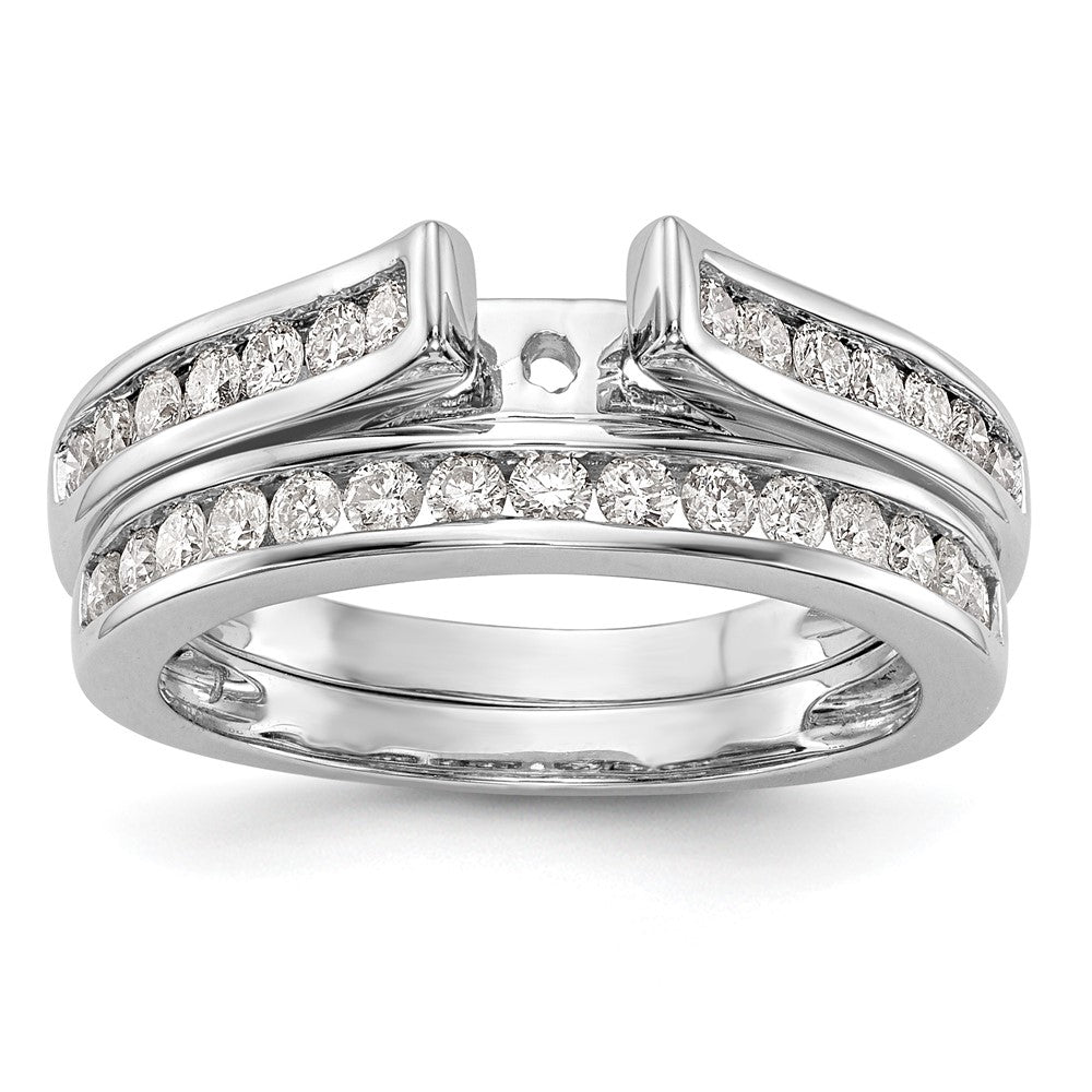 14k White Gold 1/3 carat Lab Grown Diamond VS/SI+ G+ Semi Mount Peg Set Engagement Ring