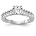 14k White Gold 1/3 carat Lab Grown Diamond VS/SI+ G+ Semi Mount Peg Set Engagement Ring