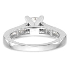14k White Gold 1/2 carat Lab Grown Diamond VS/SI+ G+ Semi Mount Peg Set Engagement Ring