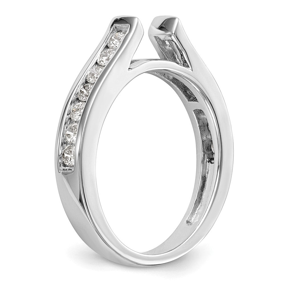14k White Gold 1/2 carat Lab Grown Diamond VS/SI+ G+ Semi Mount Peg Set Engagement Ring