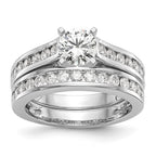 14k White Gold 1/2 carat Lab Grown Diamond VS/SI+ G+ Semi Mount Peg Set Engagement Ring
