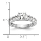 14k White Gold 1/2 carat Lab Grown Diamond VS/SI+ G+ Semi Mount Peg Set Engagement Ring